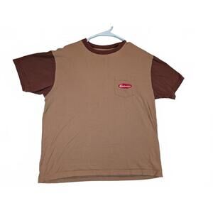 Budweiser PacSun Logo Pocket Graphic T Shirt Mens Medium Brown Tan
